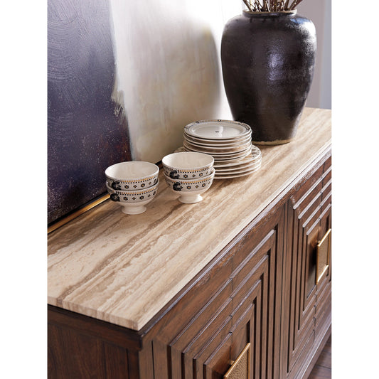 Los Gatos Buffet with Stone Top by Lexington in walnut. Made from unique in a transitional style.