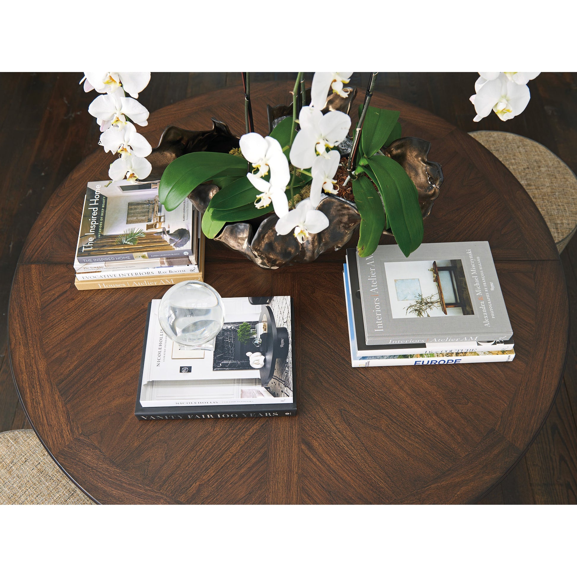 Palo Alto Dining Table by Lexington in walnut. Made from unique in a traditional style.