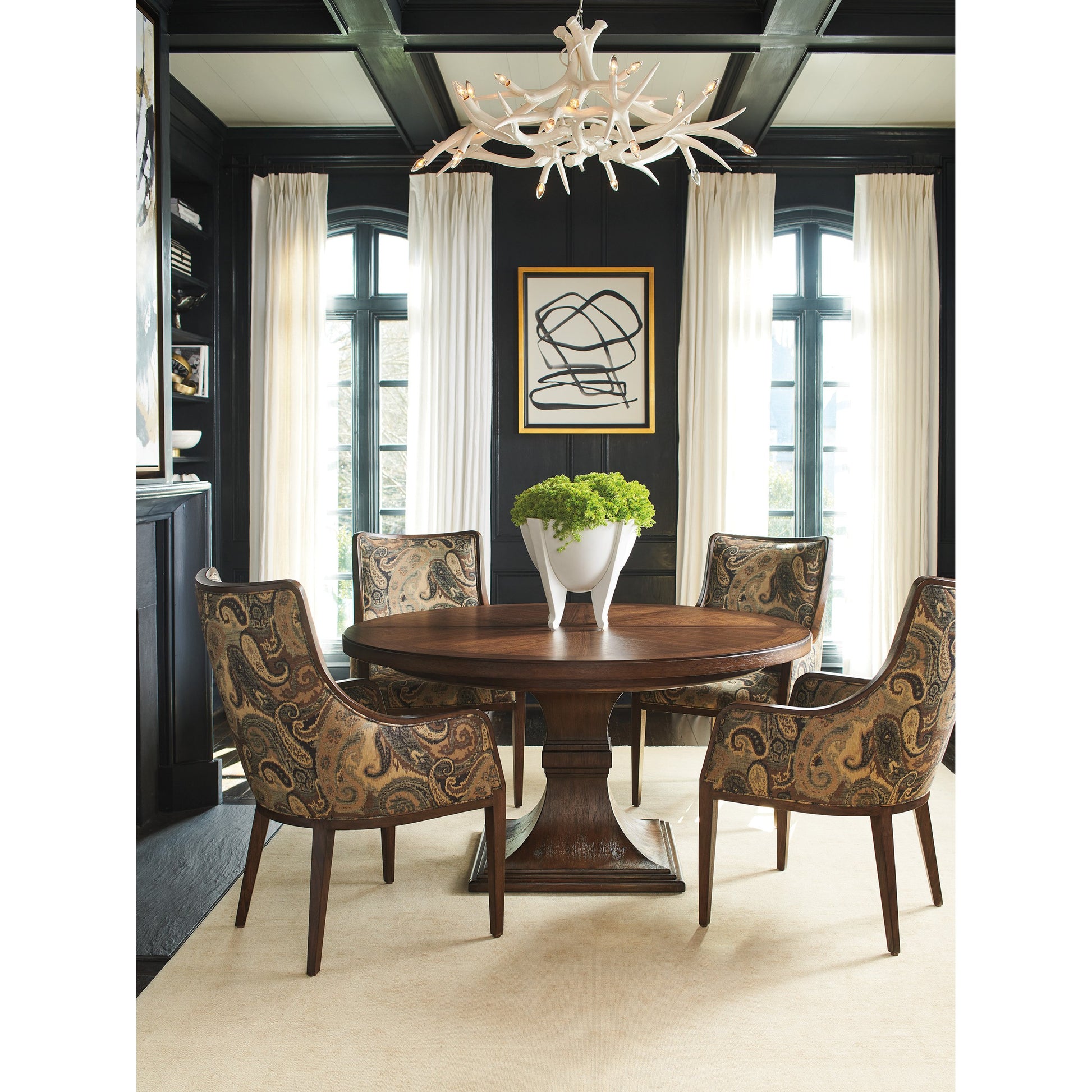 Palo Alto Dining Table by Lexington in walnut. Made from unique in a traditional style.