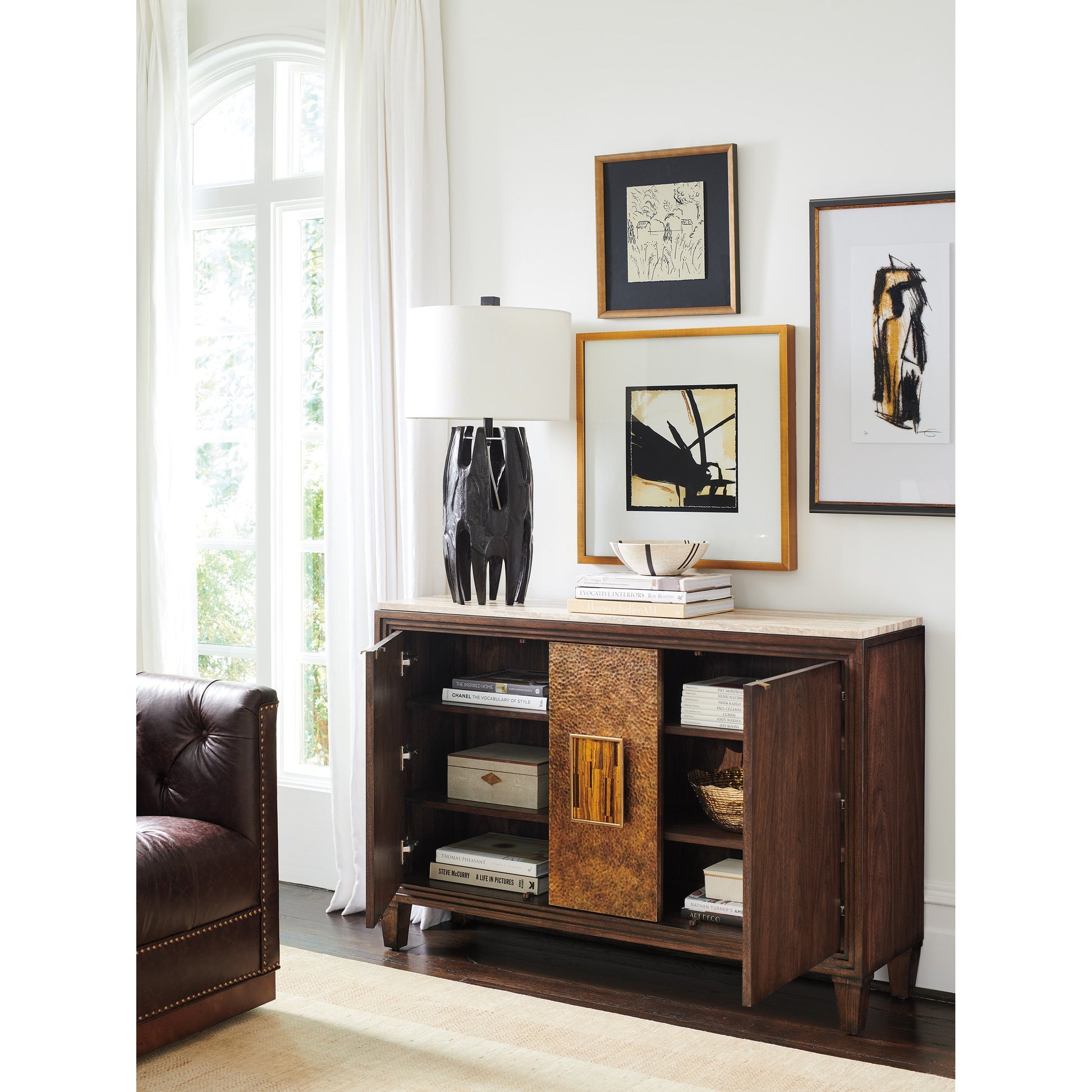 Santa Clara Hall Chest by Lexington in walnut. Made from unique in a transitional style.