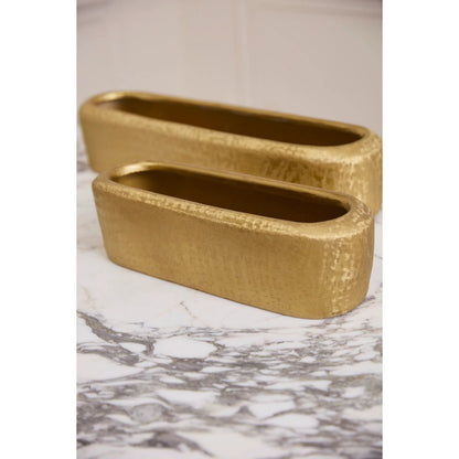 Blaze Trough by Accent Decor in gold. Made from metal in a unique style.