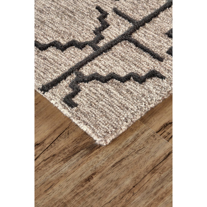 Enzo Transitional Geometric Rug - 8732F by Feizy in black, taupe, gray. Made from wool in a unique style.