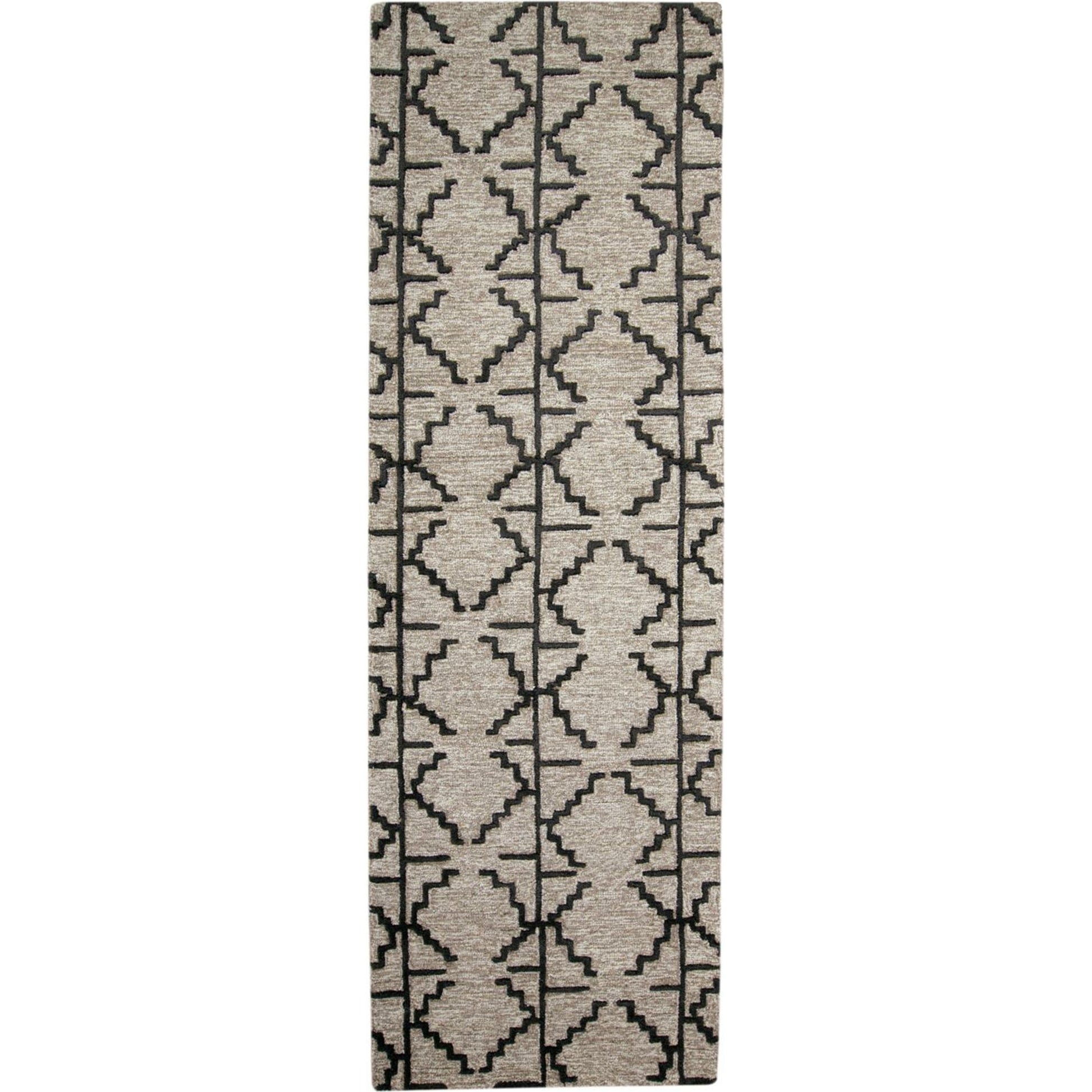Enzo Transitional Geometric Rug - 8732F by Feizy in black, taupe, gray. Made from wool in a unique style.