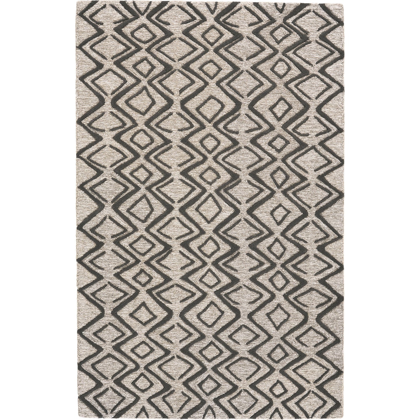003 SI-1754047 | Closeup | Enzo Transitional Geometric Rug - 8733F by Feizy in black, gray, taupe. Made from wool in a unique style.