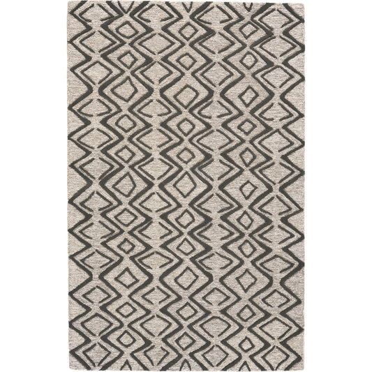 Enzo Transitional Geometric Rug - 8733F by Feizy in black, gray, taupe. Made from wool in a unique style.