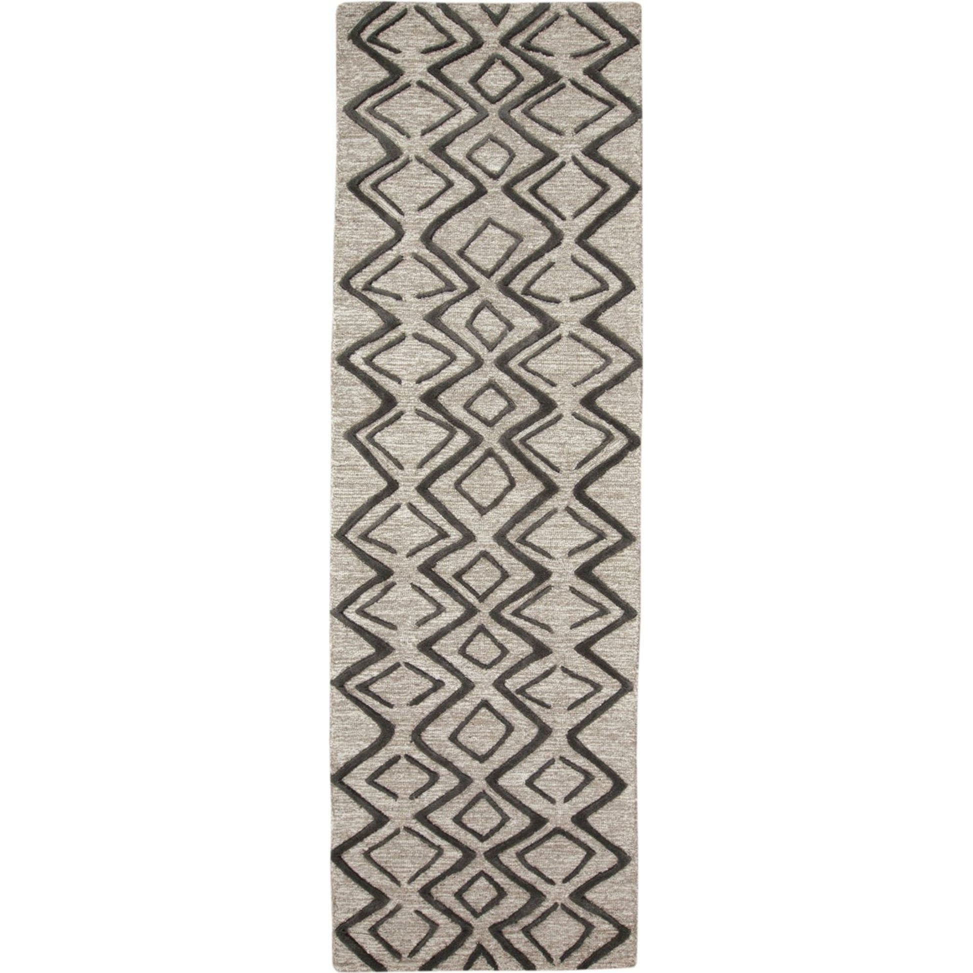 Enzo Transitional Geometric Rug - 8733F by Feizy in black, gray, taupe. Made from wool in a unique style.