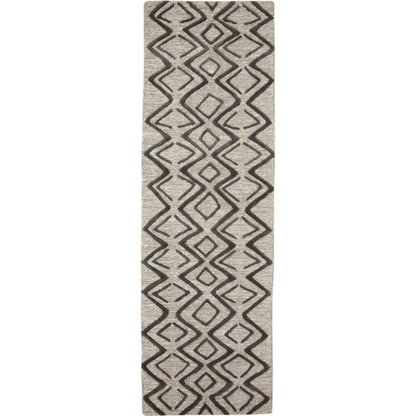 Enzo Transitional Geometric Rug - 8733F by Feizy in black, gray, taupe. Made from wool in a unique style.