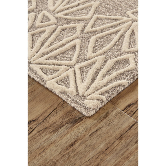 Enzo Transitional Geometric Rug - 8735F by Feizy in tan, ivory. Made from wool in a unique style.