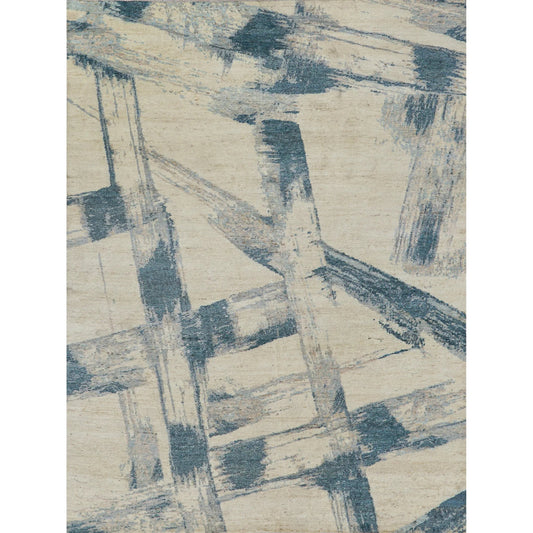 Moderno 7420 Rug by Exquisite Rugs in blue, taupe. Made from new zealand wool in a unique style.