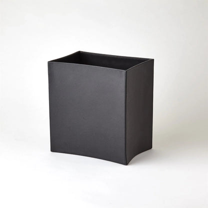 Folded Leather Wastebasket by Global Views. Made from leather in a modern style.
