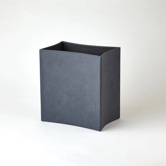 Folded Leather Wastebasket by Global Views. Made from leather in a modern style.