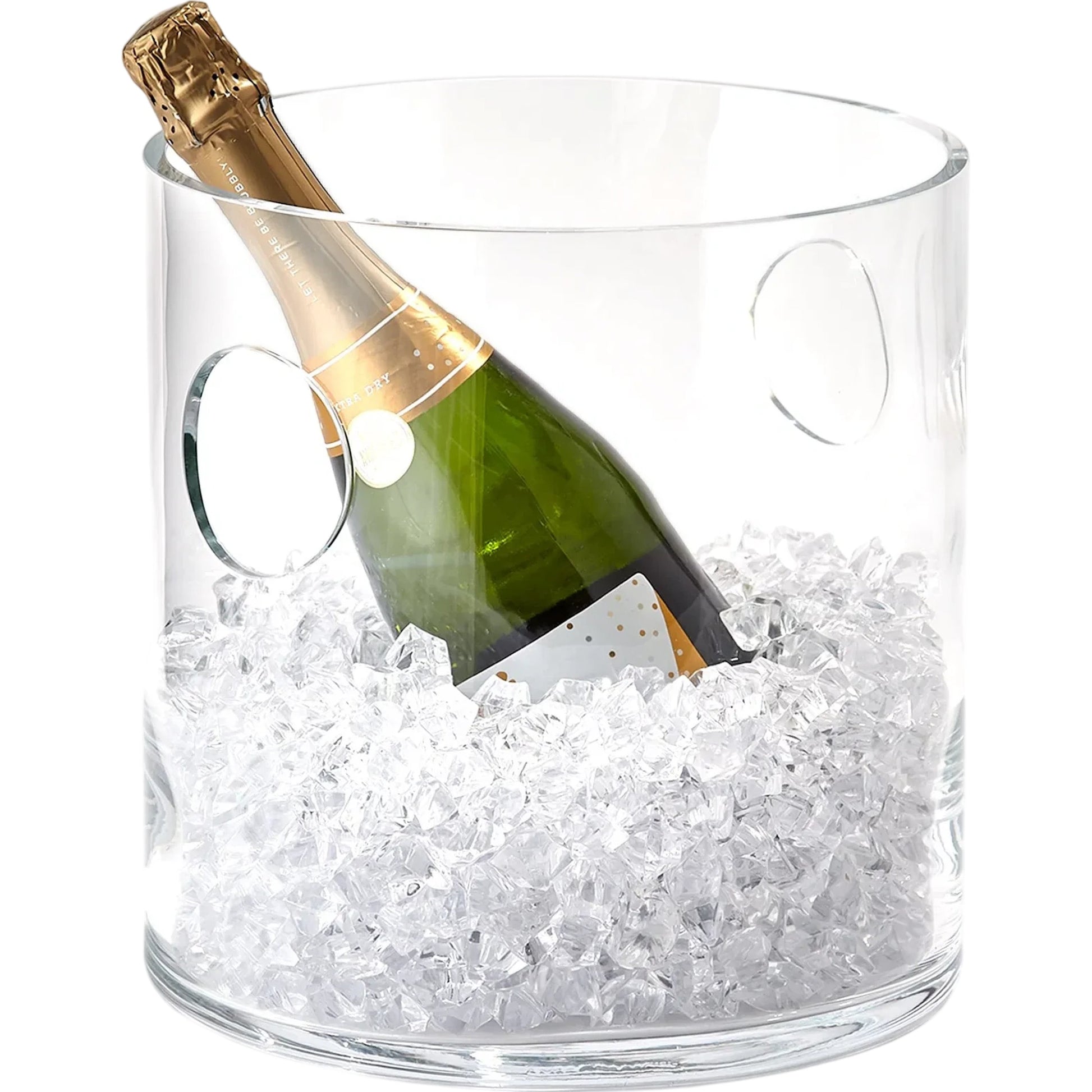 Round Round Ice Bucket/Cooler by Global Views in natural. Made from glass in a transitional style.