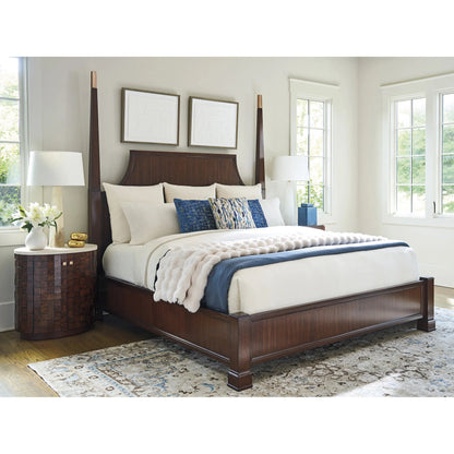 Morella Oval Nightstand by Lexington. Made from walnut, marble in a traditional style.
