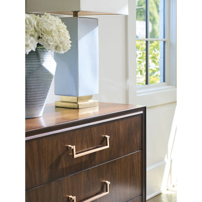 Fenwick Double Dresser by Lexington in gold. Made from walnut in a traditional style.