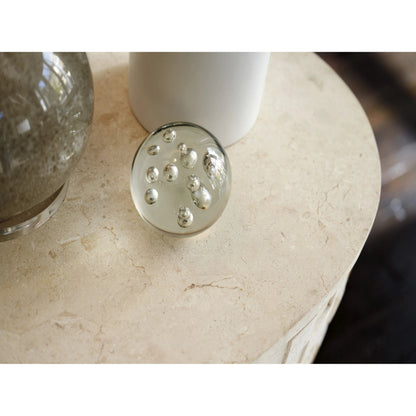 Albion Stone Oval Nightstand by Lexington in limestone. Made from unique in a modern style.