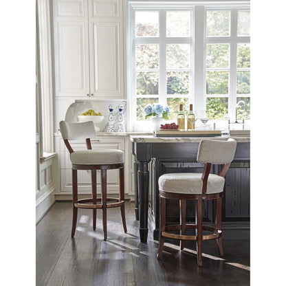 Giles Upholstered Swivel Counter Stool by Lexington. Made from unique in a transitional style.