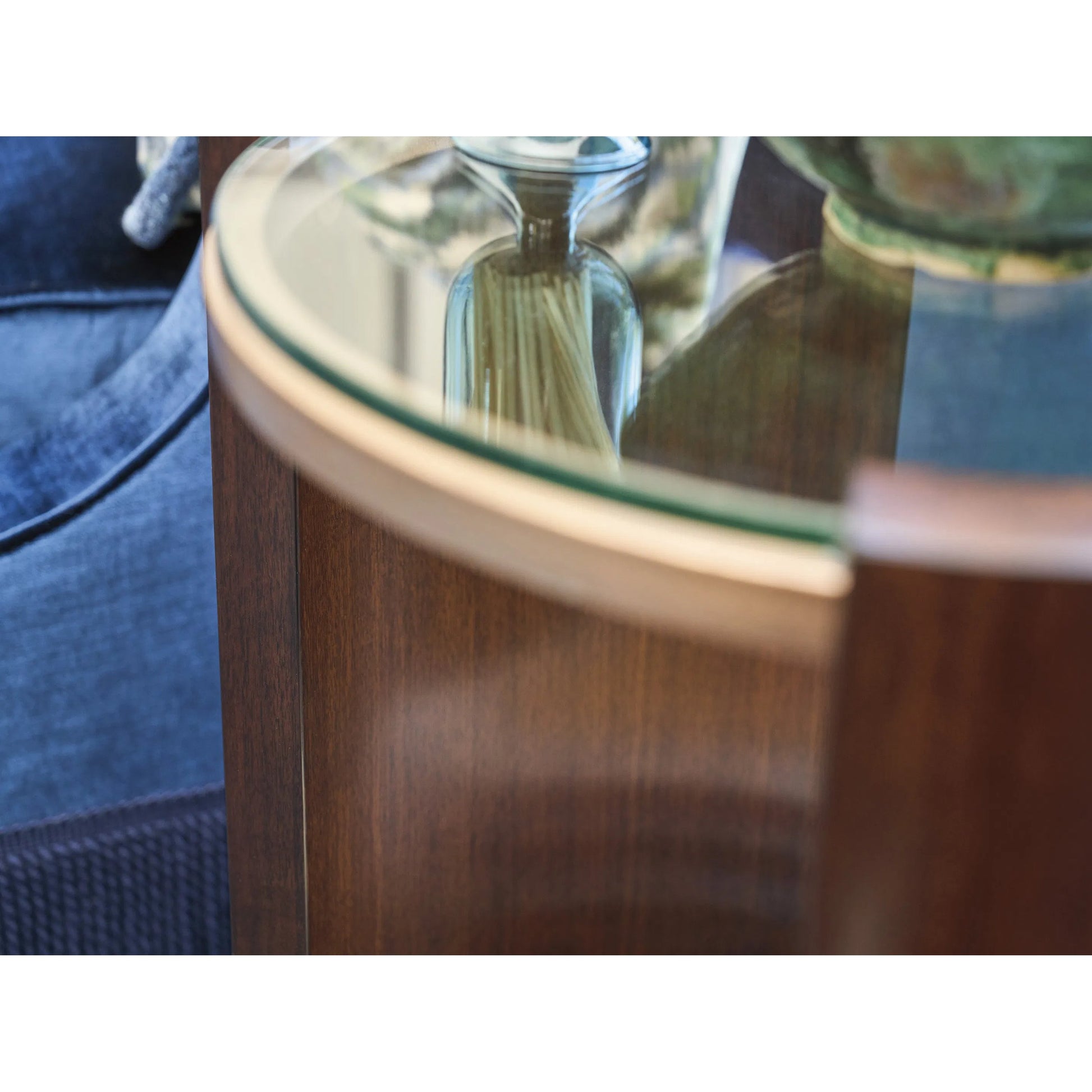 Lennox Round Accent Table by Lexington. Made from walnut, metal in a traditional style.