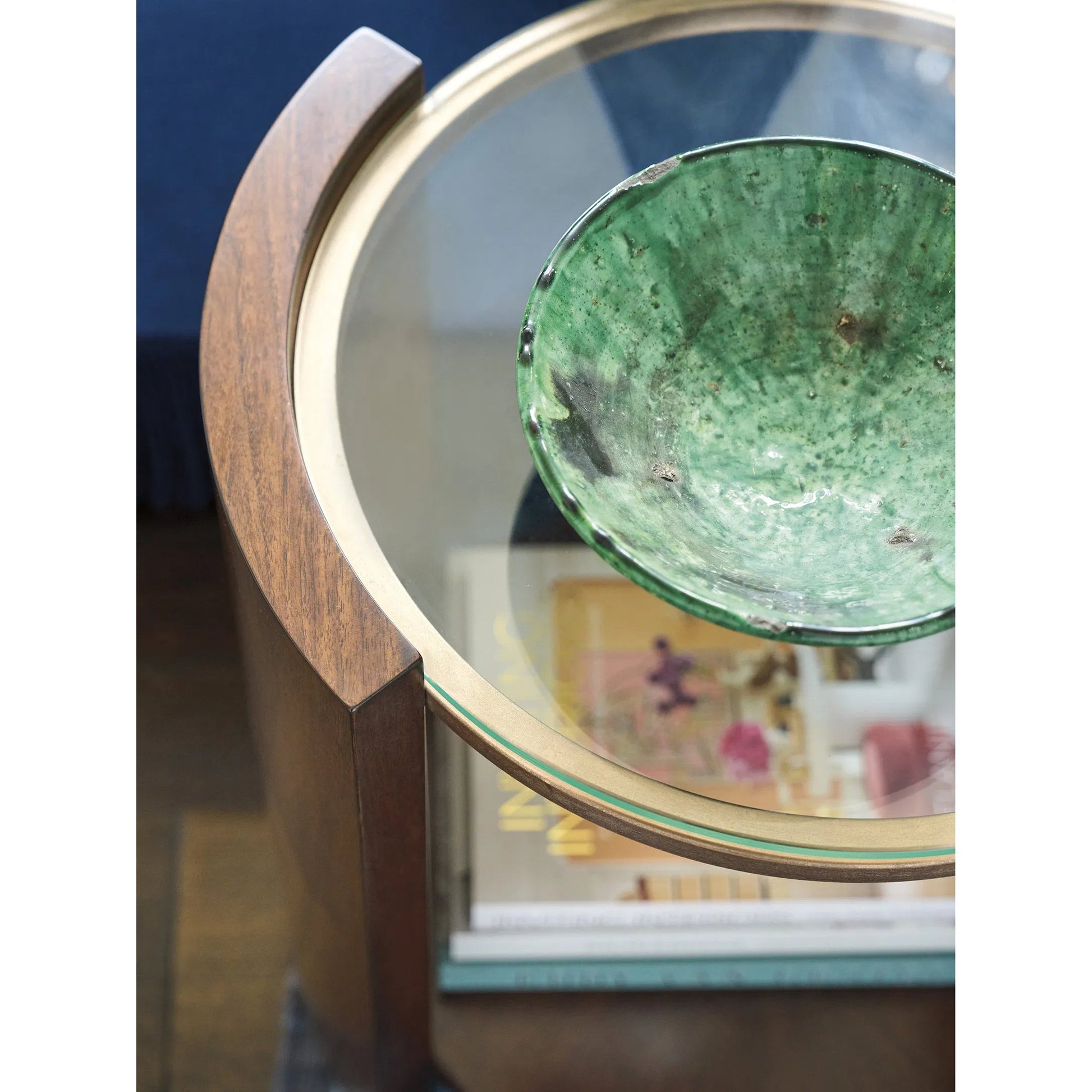 Lennox Round Accent Table by Lexington. Made from walnut, metal in a traditional style.