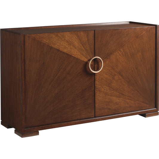 Kilburn Hall Chest by Lexington in rose gold. Made from walnut in a unique style.