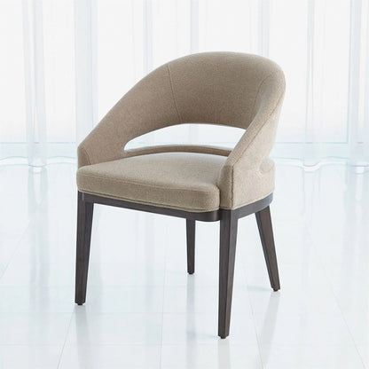 Alcott Dining Chair by Global Views. Made from beech wood, semi-aniline grey leather in a transitional style.