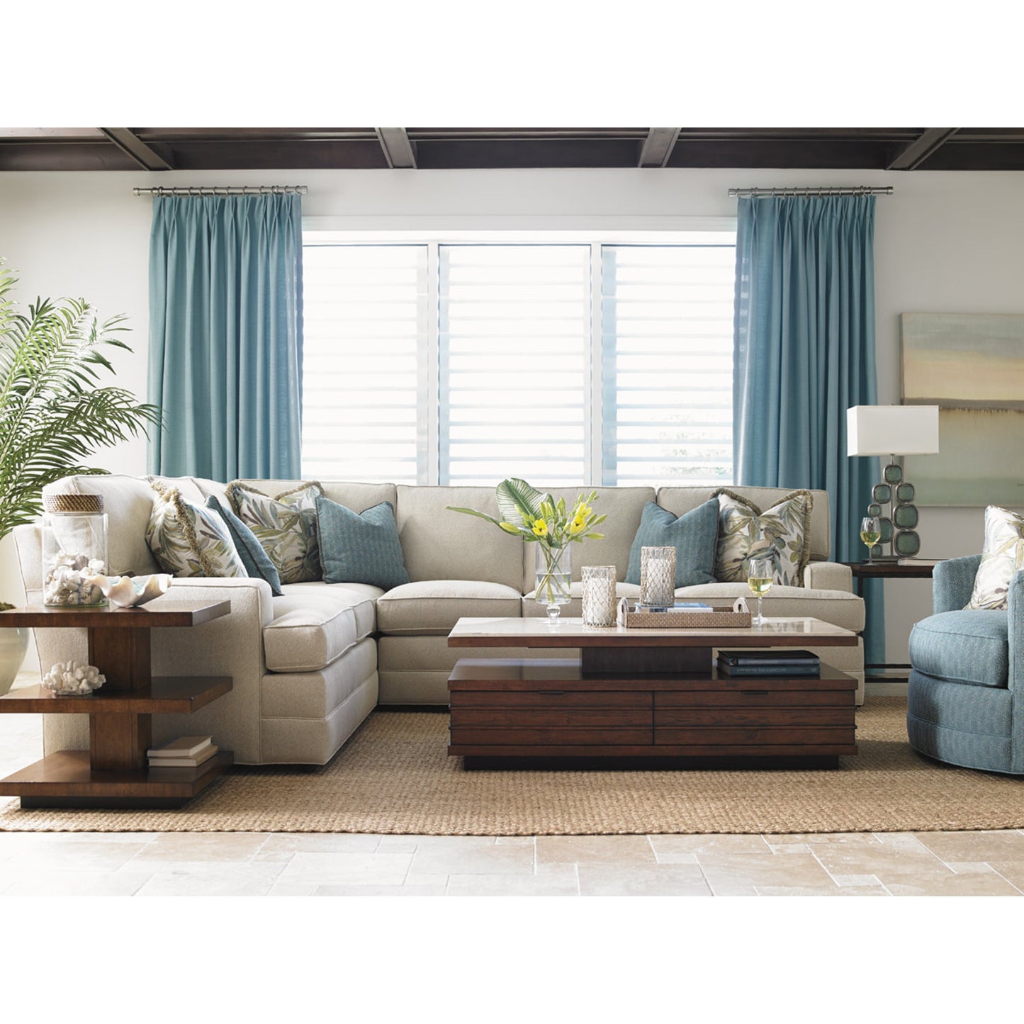 008 SR-836444 | Lifestyle | Solstice Cocktail Table by Tommy Bahama Home. Made from unique in a coastal style.