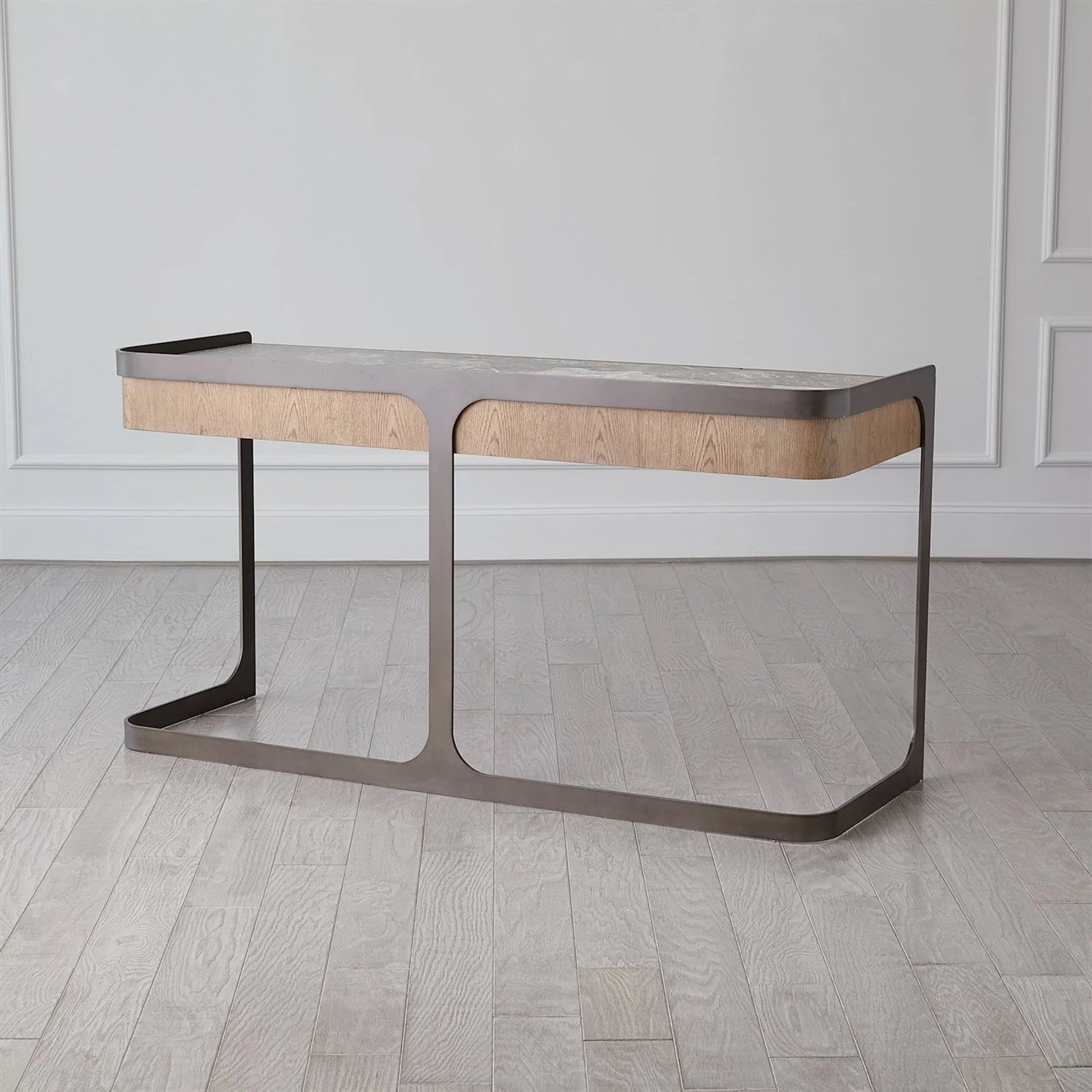 Element Desk by Global Views in grey and marble. Made from unique in a modern style.