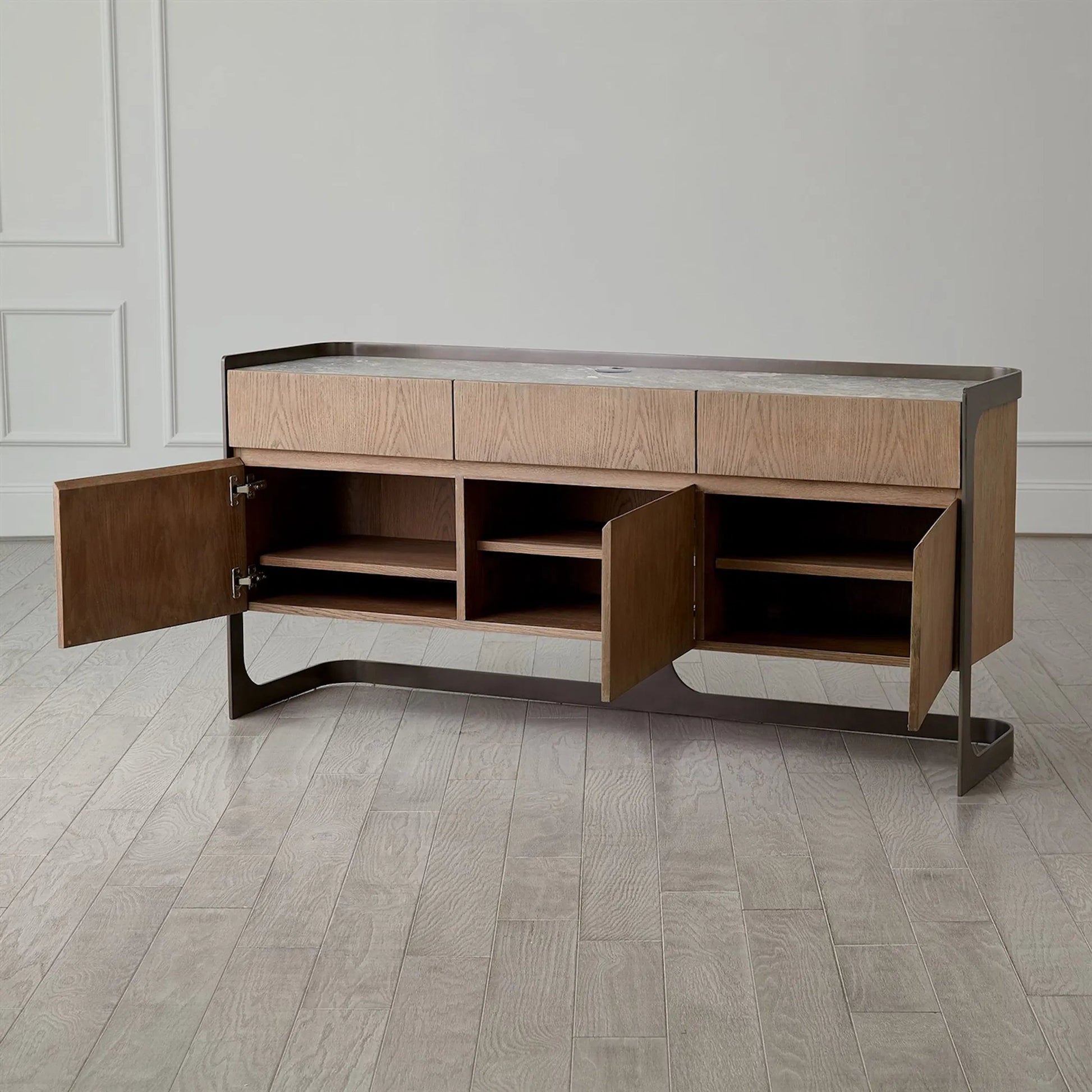 Element Media Cabinet by Global Views in grey and marble. Made from unique in a modern style.