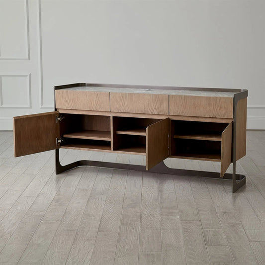 Element Media Cabinet by Global Views in grey and marble. Made from unique in a modern style.