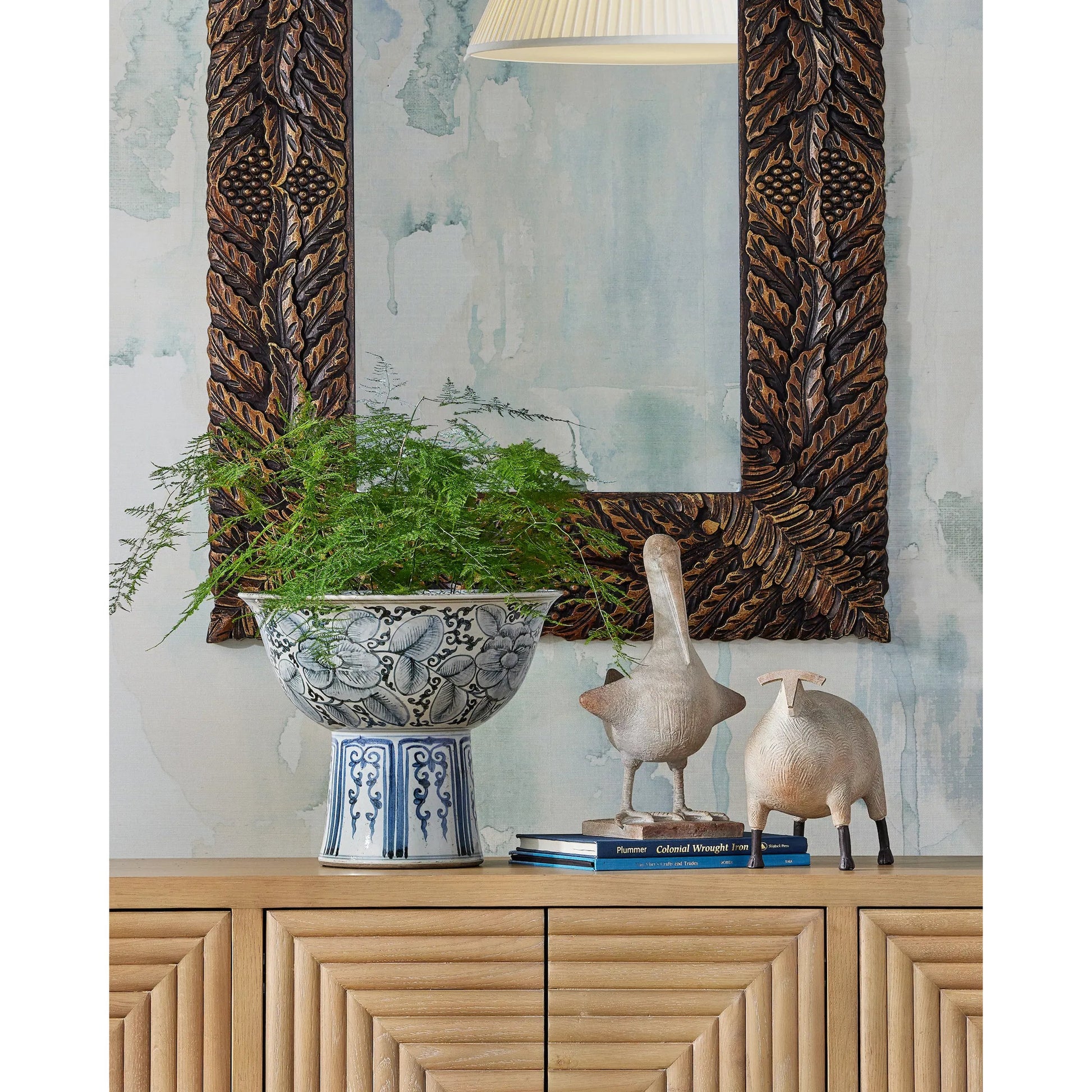 Ancient Ram Sculpture by Currey and Company in beige, black. Made from composite in a cottage & farmhouse style.