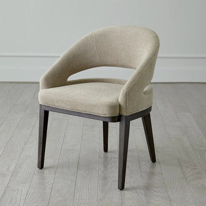 Alcott Dining Chair by Global Views. Made from beech wood, semi-aniline grey leather in a transitional style.