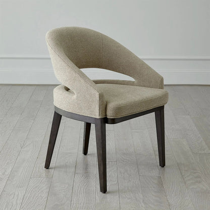 Alcott Dining Chair by Global Views. Made from beech wood, semi-aniline grey leather in a transitional style.