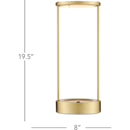 Passavant Table Lamp by Currey and Company in brushed brass. Made from metal in a modern style.