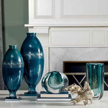 Micro Bubble Vase by Global Views in clear. Made from art glass in a modern style.