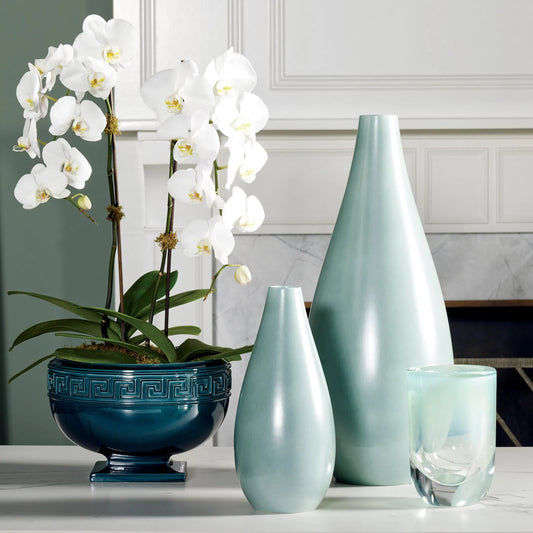 Feathered Vase by Global Views in lamb's ear. Made from ceramic in a eclectic & global style.