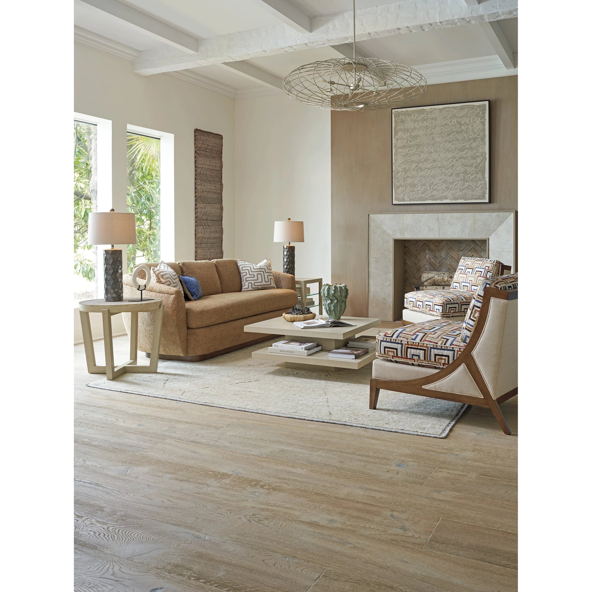 Shasta Round Lamp Table by Tommy Bahama Home in sand drift. Made from unique in a modern style.