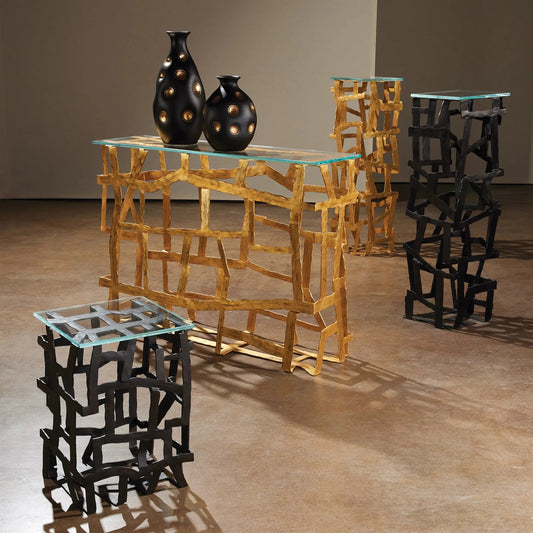 Dimples Vase by Global Views in gold. Made from unique in a unique style.