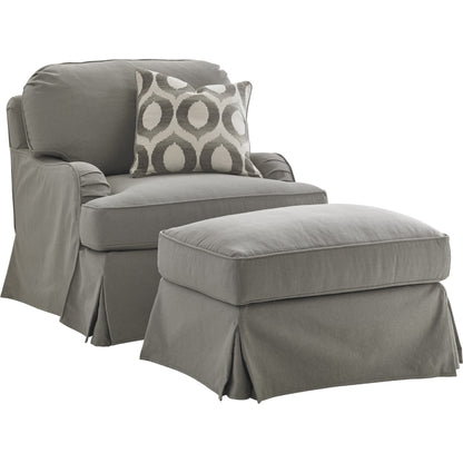 Stowe Slipcover Swivel Chair by Lexington in gray and gray. Made from unique in a transitional style.