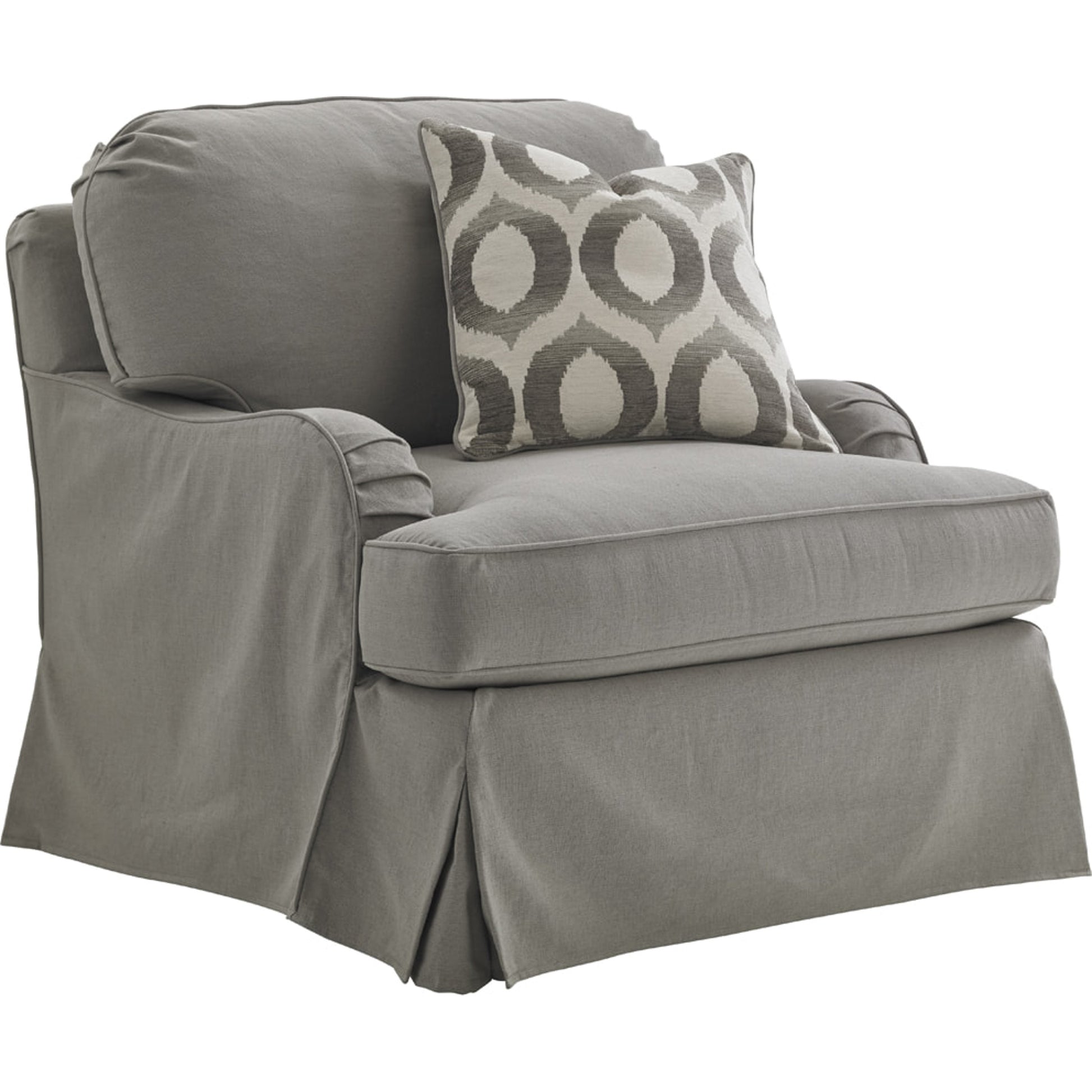 Stowe Slipcover Swivel Chair by Lexington in gray and gray. Made from unique in a transitional style.