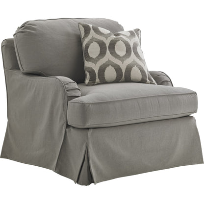 Stowe Slipcover Swivel Chair by Lexington in gray and gray. Made from unique in a transitional style.