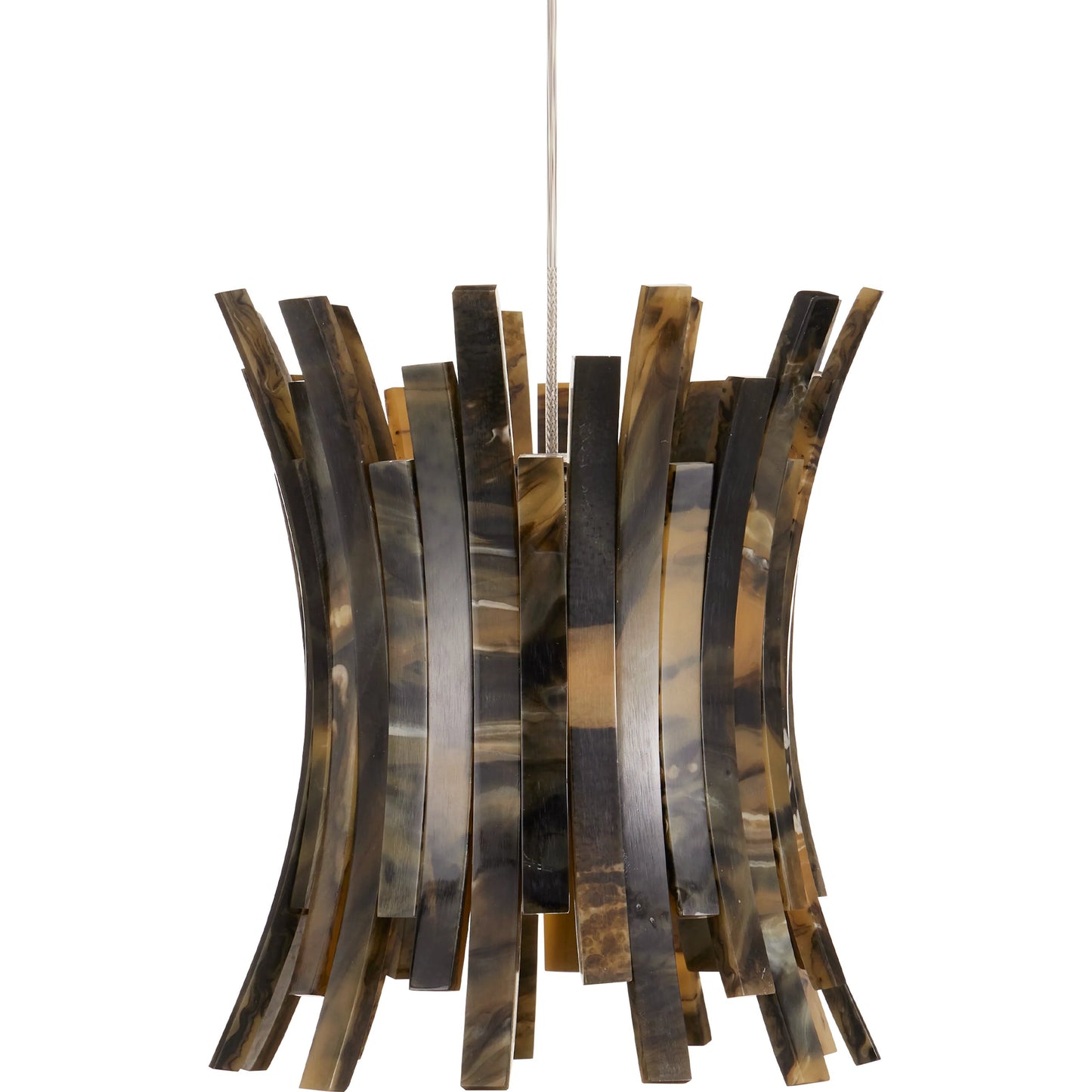 005 SI-1923786 | Closeup | Alsop 36-Light Multi-Drop Pendant by Currey and Company in brown, black, silver. Made from composite in a modern style.