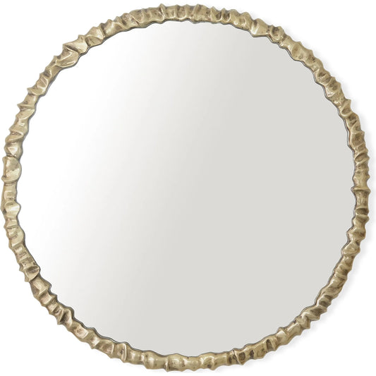 Artiste Round Mirror by Global Views in brass. Made from unique in a modern style.