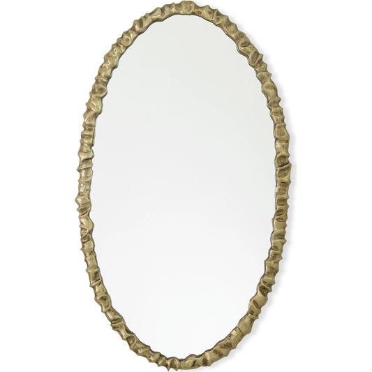 Artiste Oval Mirror by Global Views in brass. Made from mdf, iron, mirror in a modern style.