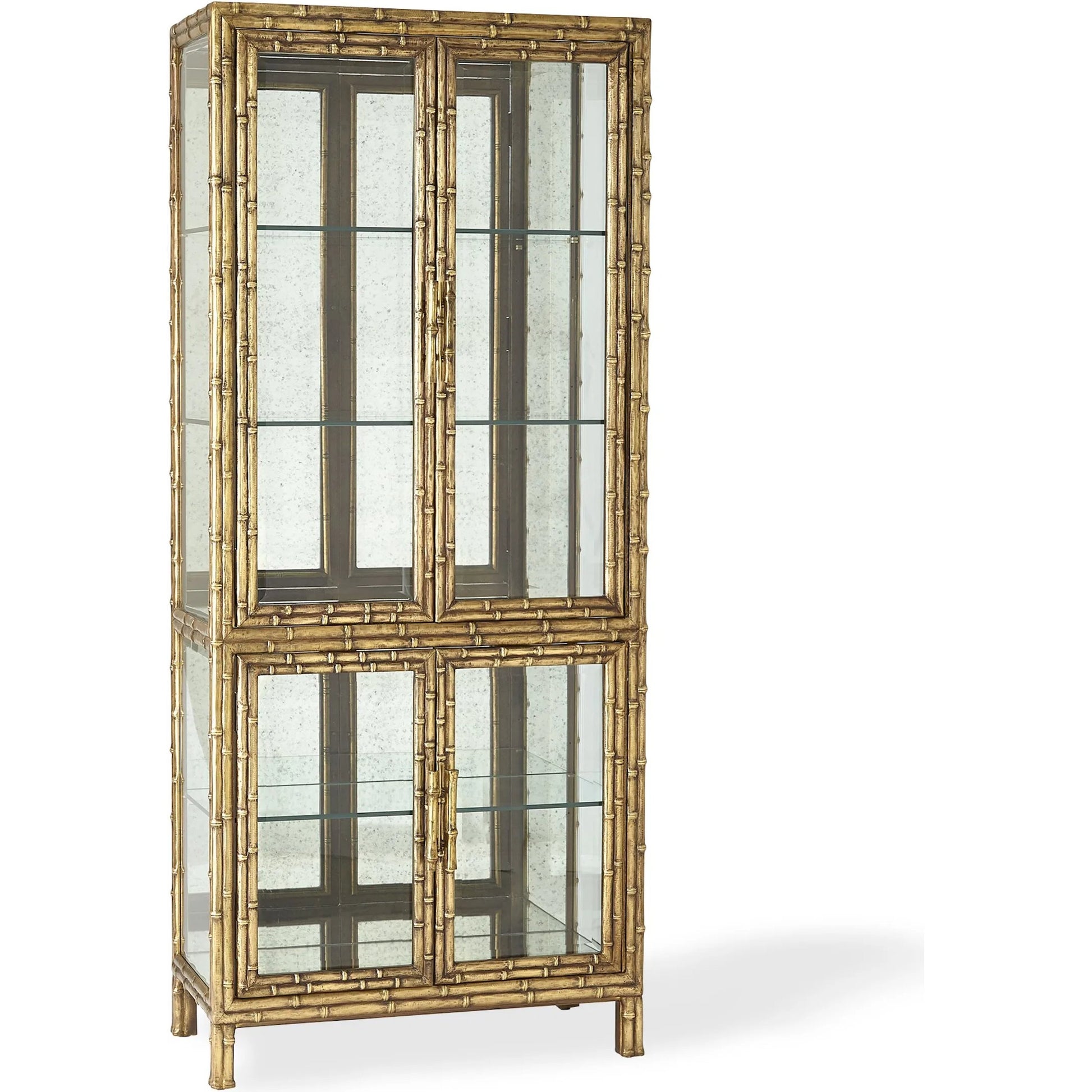 Bamboo Vitrine by Global Views in brass. Made from unique in a rustic style.