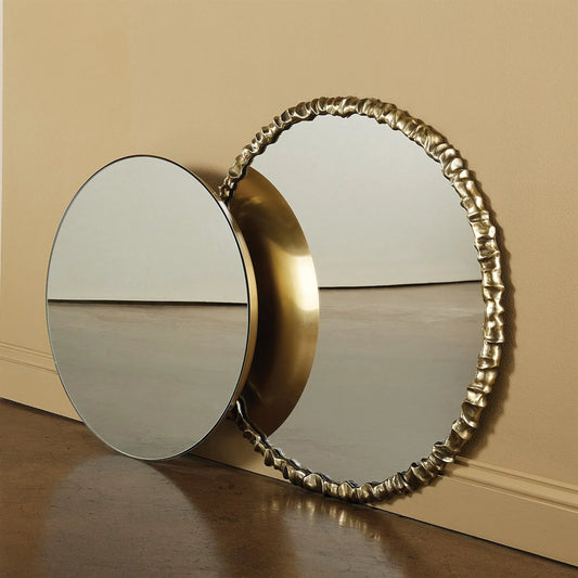 Artiste Round Mirror by Global Views in brass. Made from unique in a unique style.