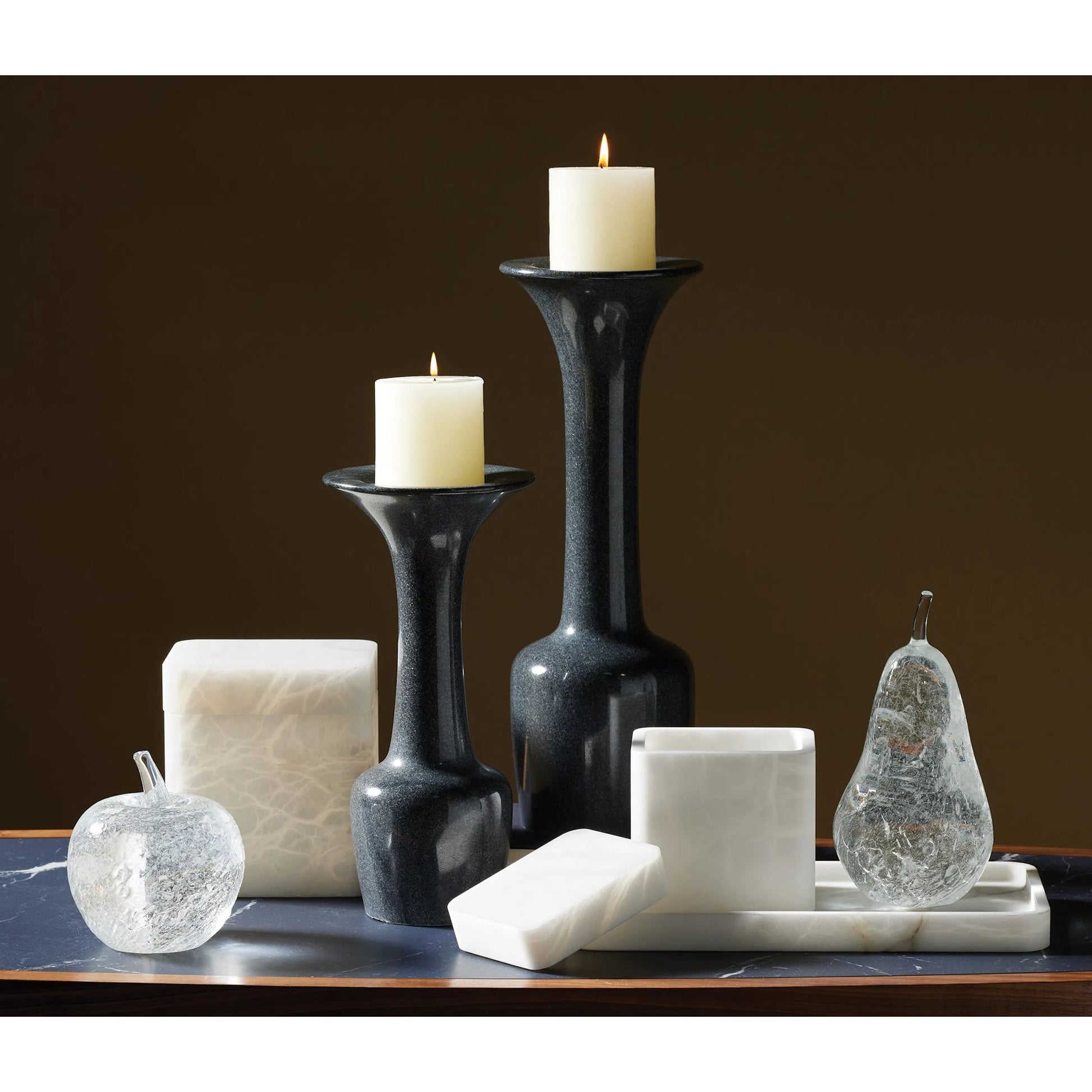 Raggio Alabaster Box by Global Views in white. Made from alabaster in a unique style.
