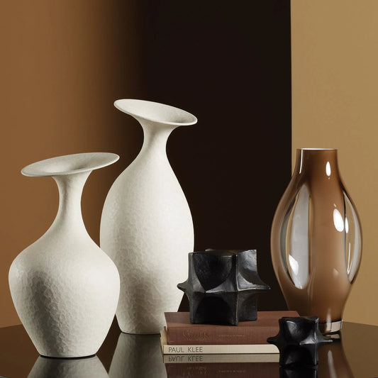 Bell Vase by Global Views in natural. Made from earthenware in a modern style.