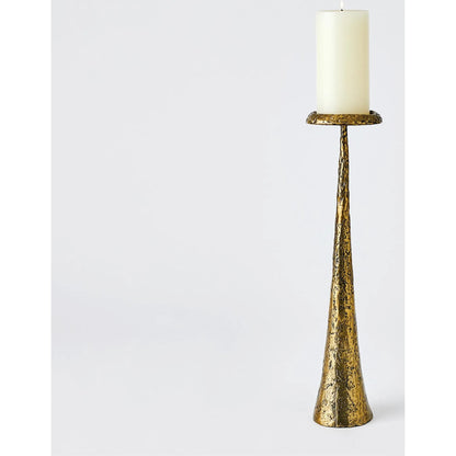 Beacon Candle Holder by Global Views in red and antique brass. Made from unique in a unique style.