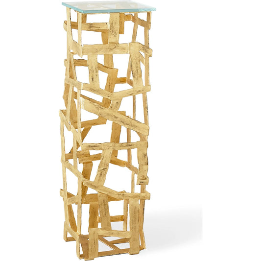 Fragments Pedestal by Global Views. Made from iron, tempered glass in a modern style.