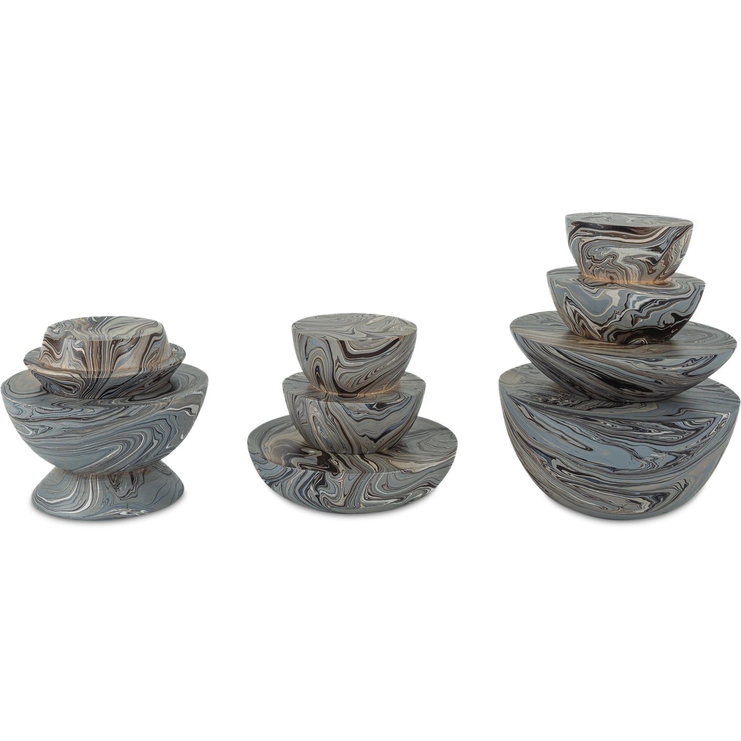 010 SI-2387153 | Additional Silo | Stacking Box Set by Currey and Company in marbleized gray. Made from wood in a unique style.