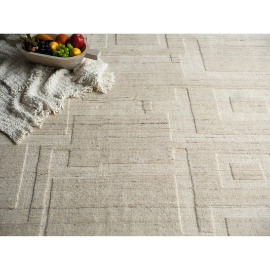 Malmo 7496 Rug by Exquisite Rugs in beige, taupe. Made from new zealand wool in a unique style.